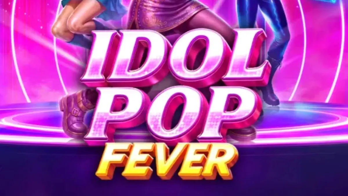 Panggung konser neon penuh warna dalam permainan slot Idol Pop Fever